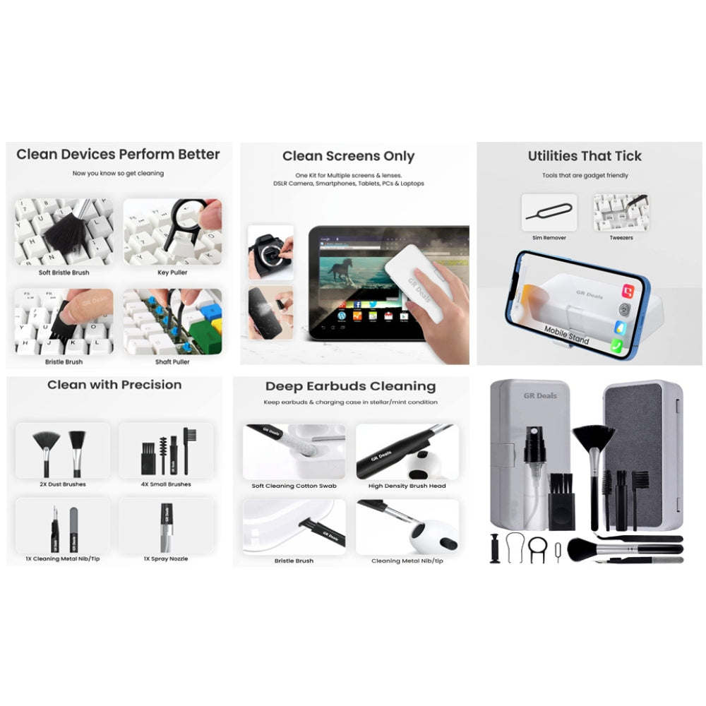 Multi-in-1 Smart Gadget Cleaning Kit – Ideal for Earbuds, Mobiles & Keyboards