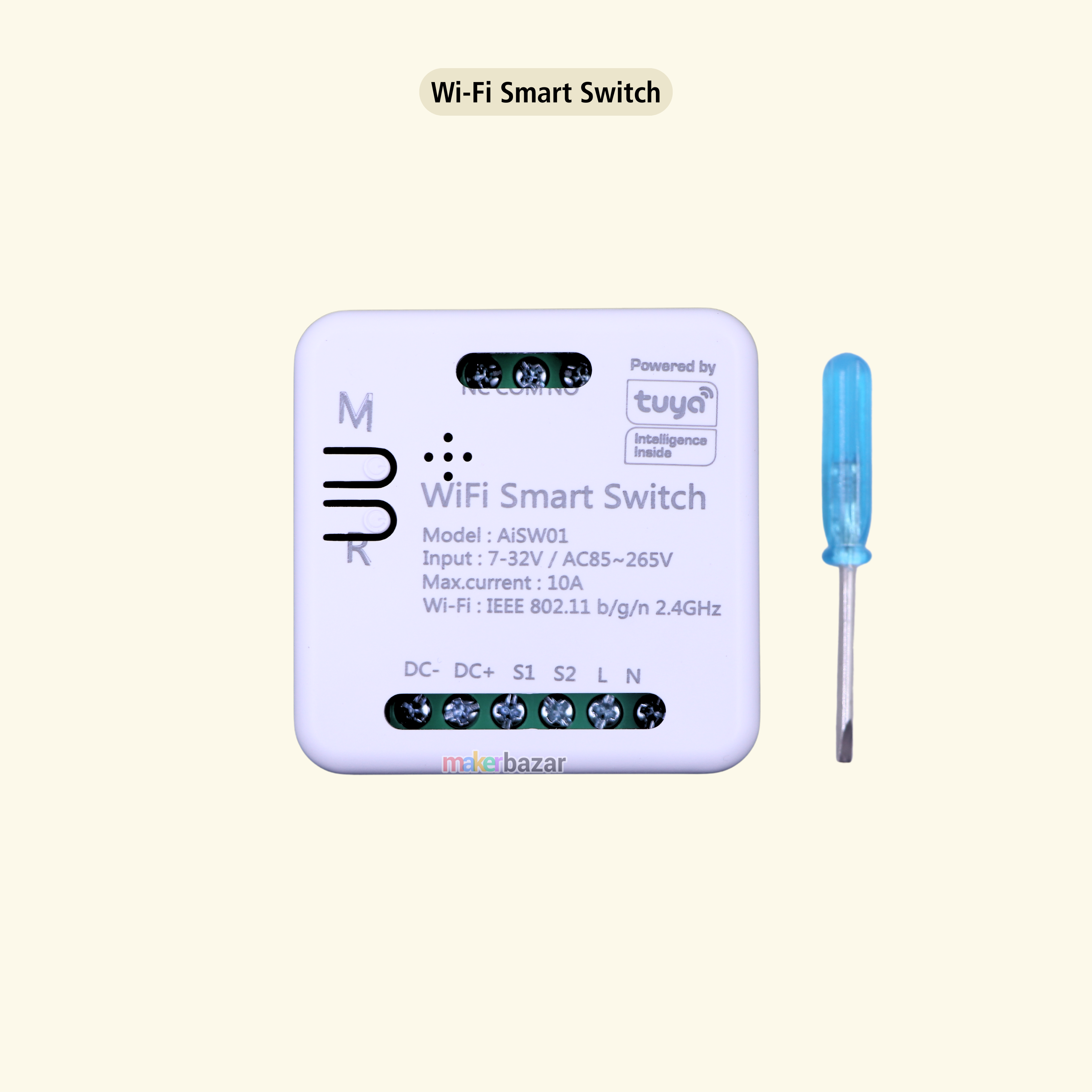 Tuya/Smart-Life WiFi RF Smart Switch Relay Module 7-32VDC 85-265VAC 10A For Home Automation