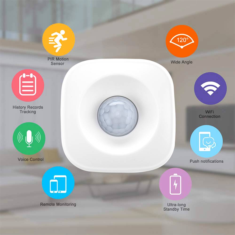 Smart Wifi PIR Motion Sensor - Compatible with Alexa