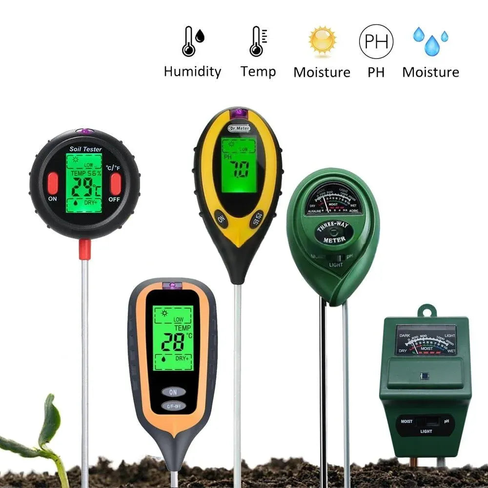 Three Way Soil Meter For Moisture, Light Intensity and pH Testing Meter