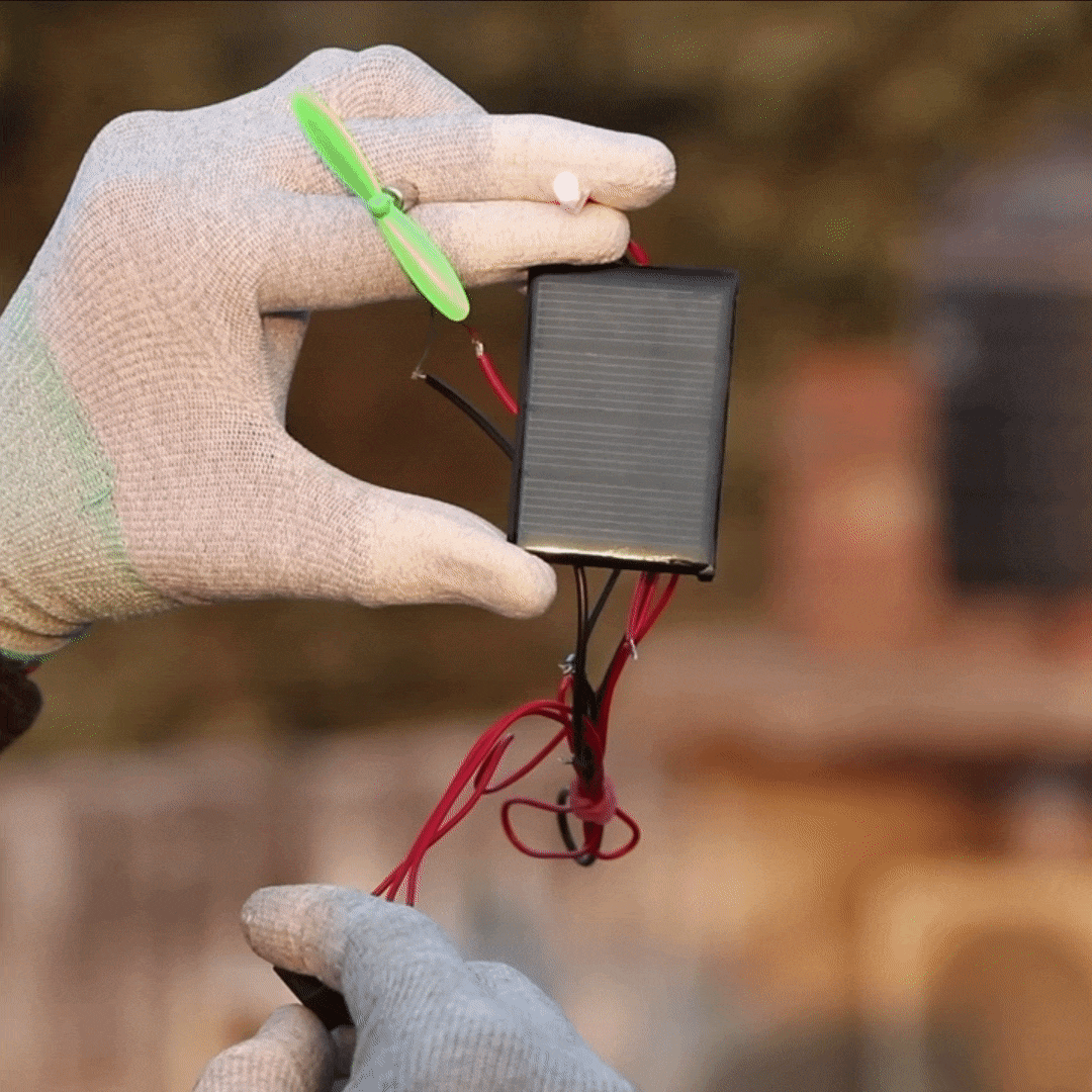 Solar Energy Powered DIY Mini Fan + LED Experiment Kit