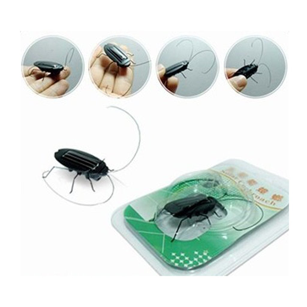 Solar Powered Vibrating Black Cockroach Bug