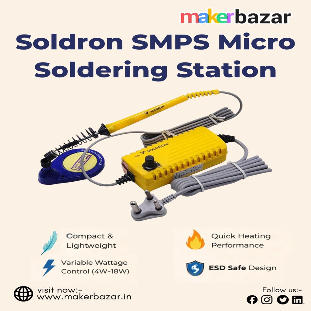 Soldron SMPS Micro Soldering Station 4W–18W Variable Wattage ESD Safe