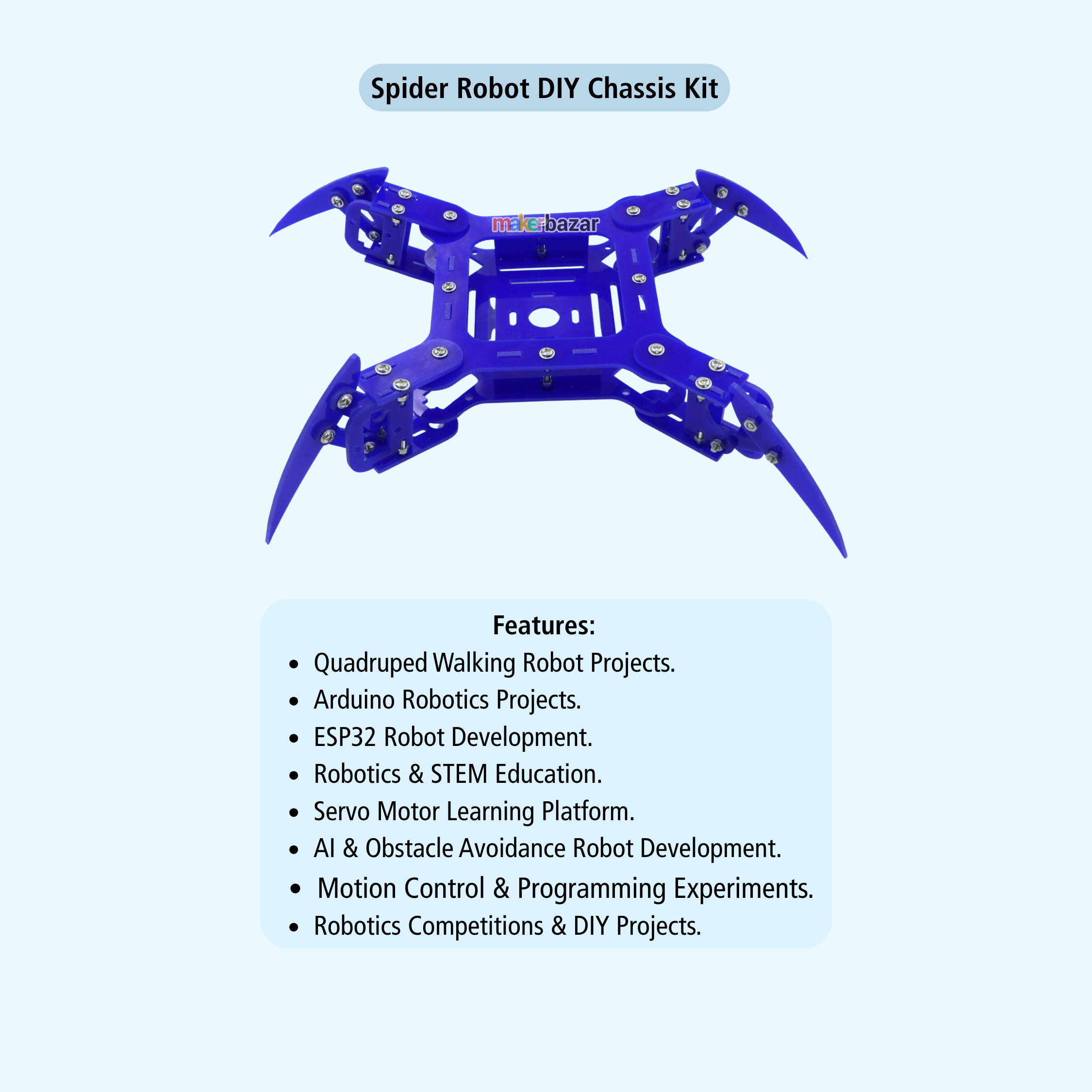 Quadruped Spider Robot DIY Kit with 4 Legs