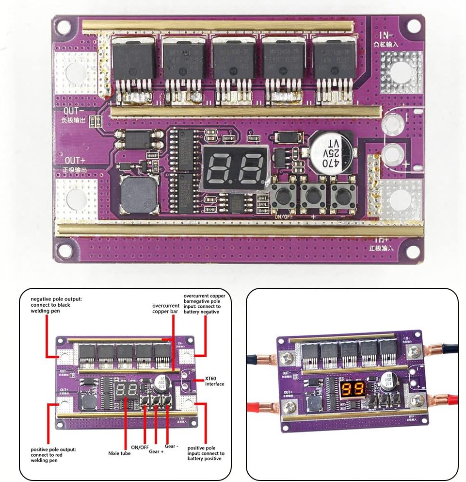 12V DIY Portable Spot Welding Machine PCB Circuit Board For Li-ion and LiFePO4 batteries - Pre Assembled