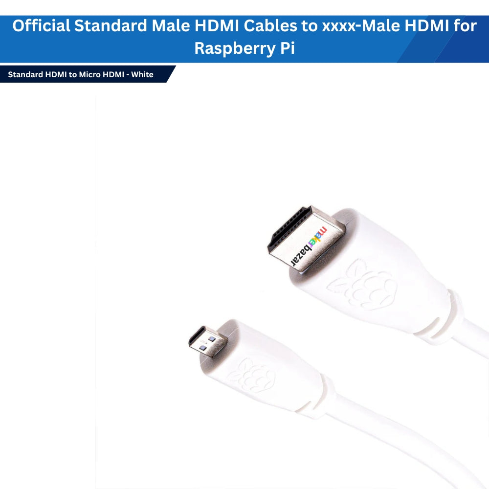 Official Standard Male HDMI Cables to xxxx-Male HDMI for Raspberry Pi