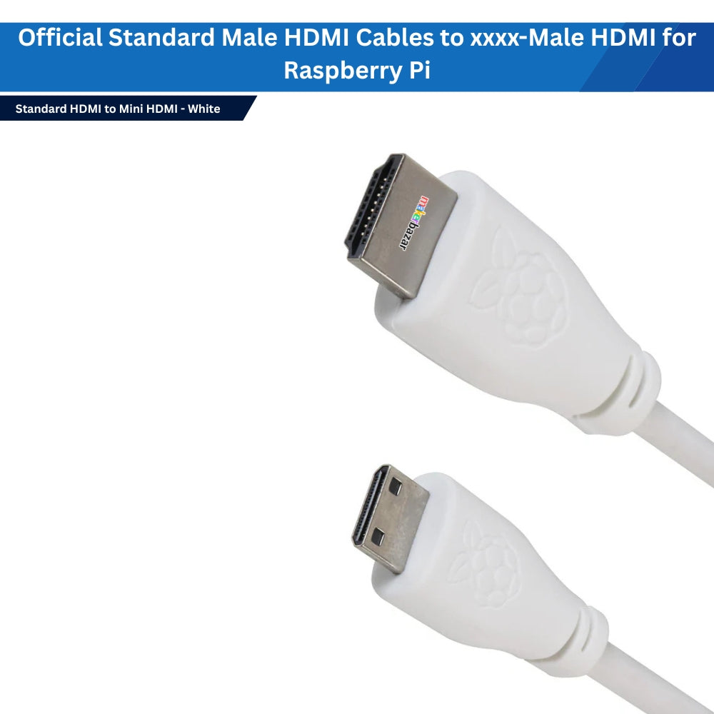 Official Standard Male HDMI Cables to xxxx-Male HDMI for Raspberry Pi