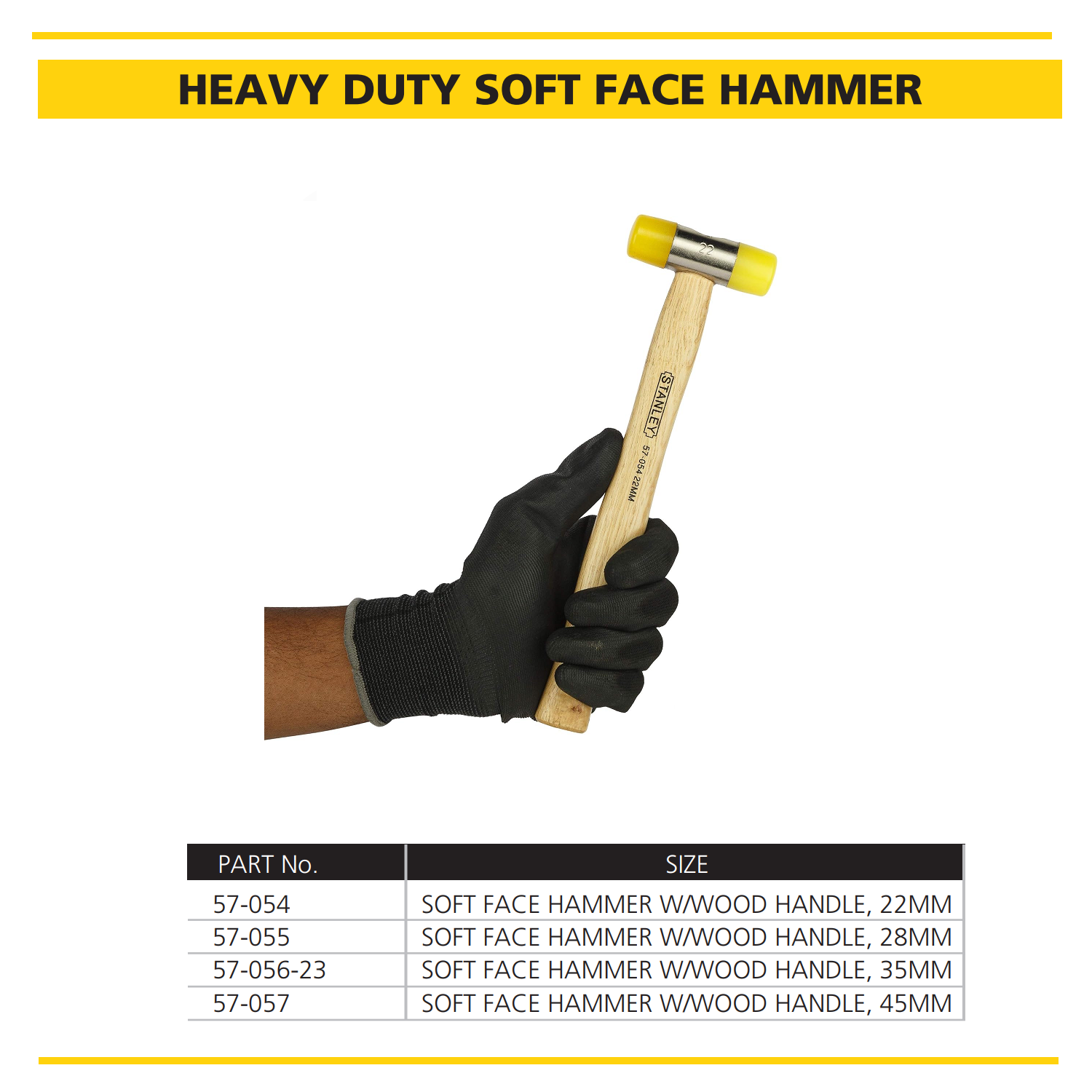 Stanley Heavy-Duty Soft-Face Mallet Hammers with Wooden Handle