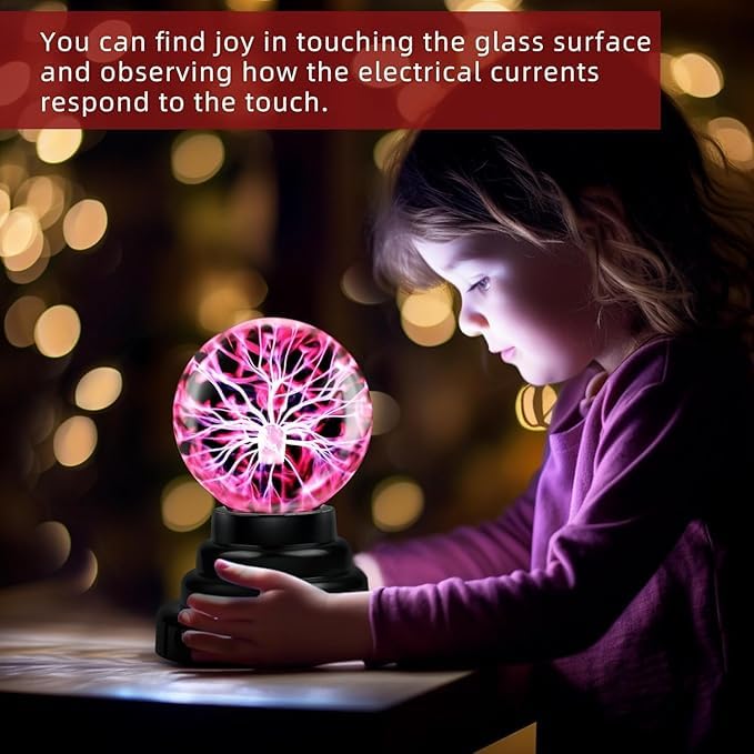 Plasma Globe Lamp – Static Electricity Lightning Ball for Decoration & Science Experiments