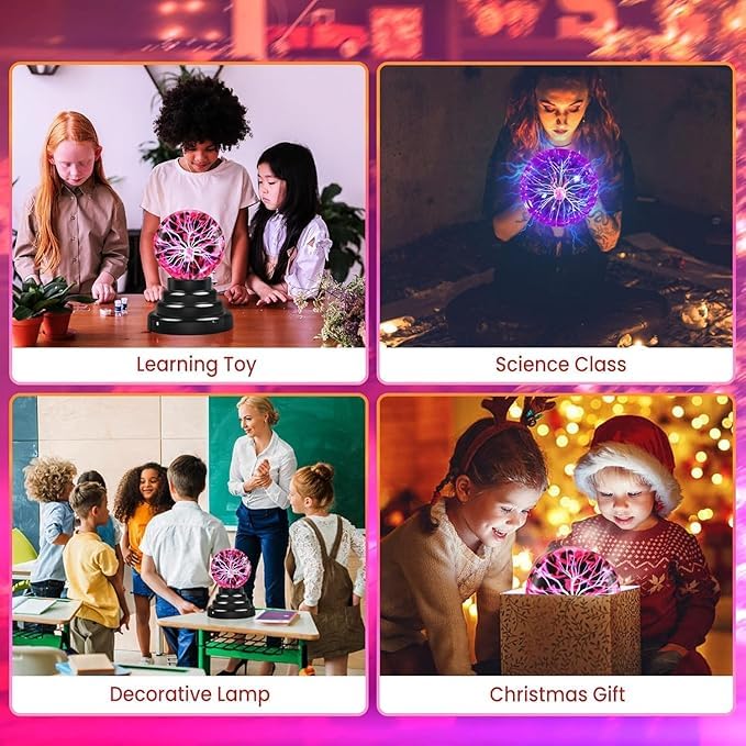 Plasma Globe Lamp – Static Electricity Lightning Ball for Decoration & Science Experiments