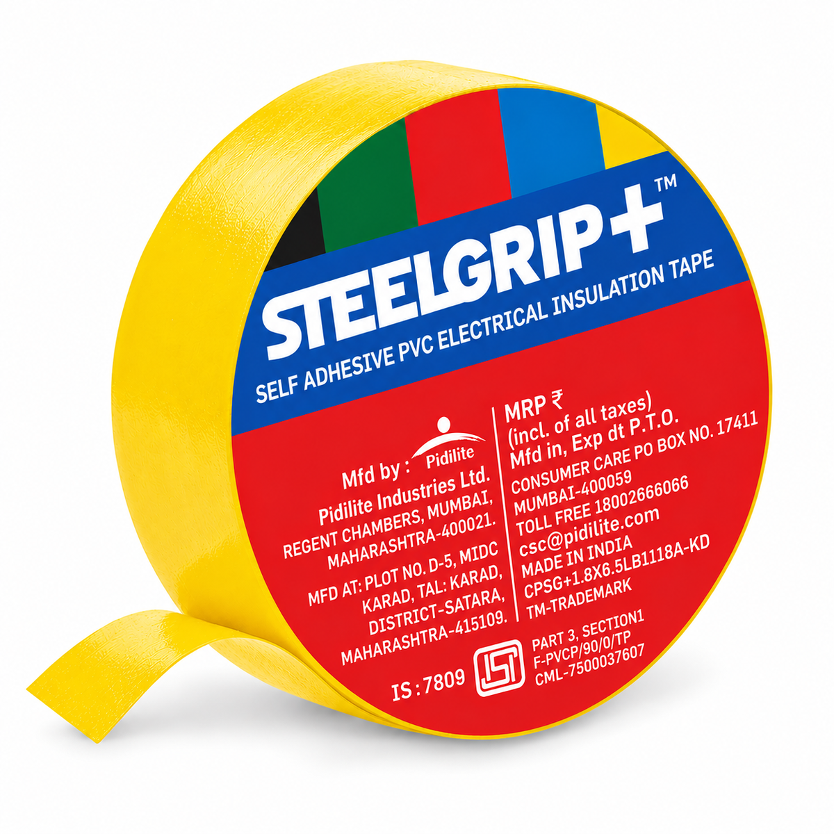 Steelgrip: Self Adhesive PVC Electrical Insulation Tape 6Mx1.7cm