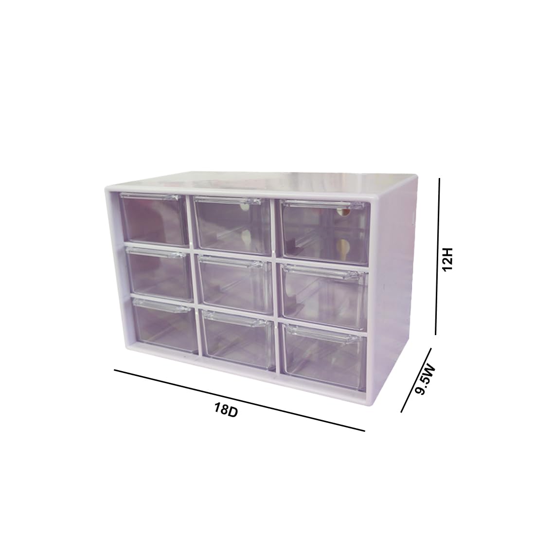 Mini Plastic Desk Organizer with 9 Drawers