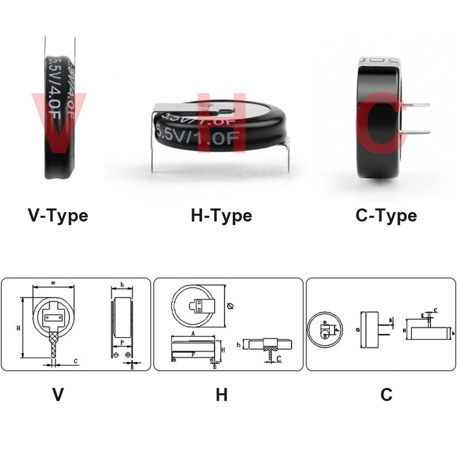 5.5V Super Capacitor Button