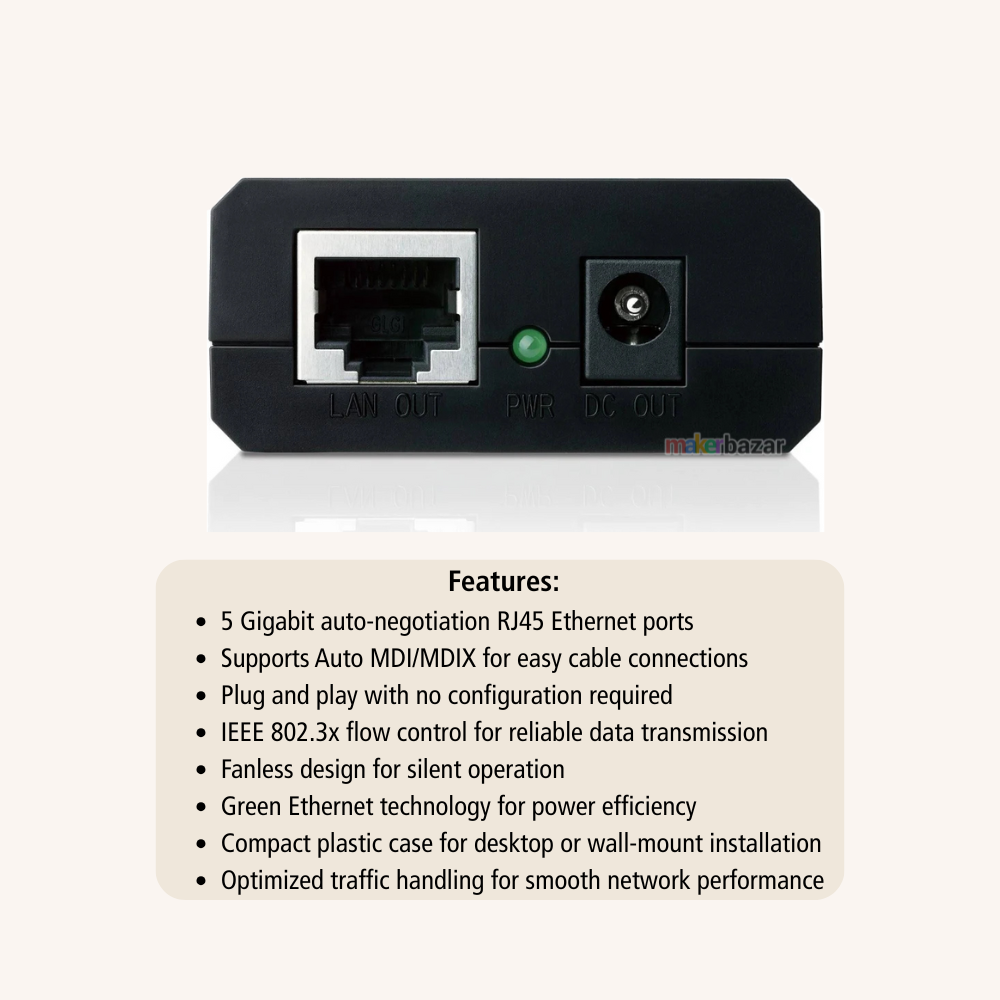 TP-Link TL-POE150S Gigabit PoE Injector IEEE 802.3af