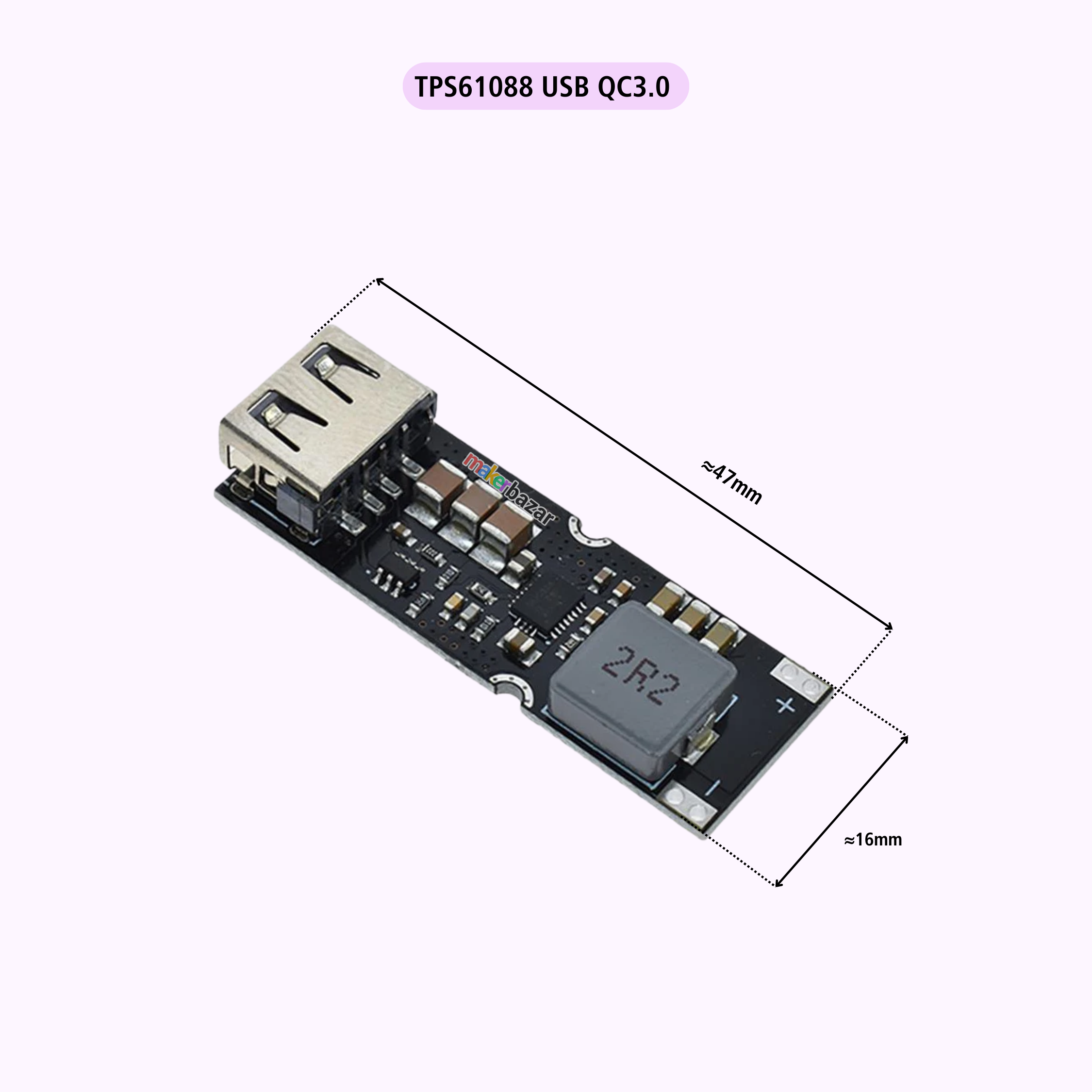 TPS61088 USB QC3.0 Fast Charging DC-DC Boost Converter Module
