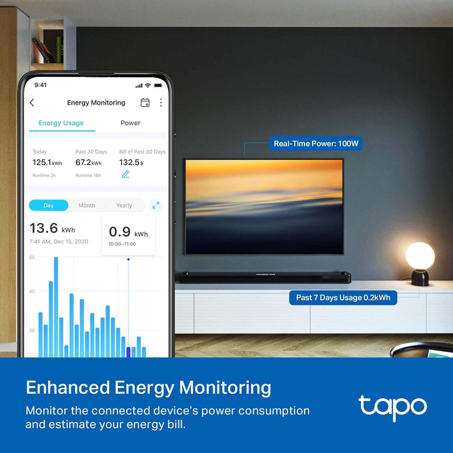 Tapo: P110 16A Mini Smart Wi-Fi Plug with Energy Monitoring