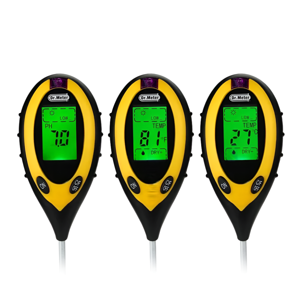 Three Way Soil Meter For Moisture, Light Intensity and pH Testing Meter