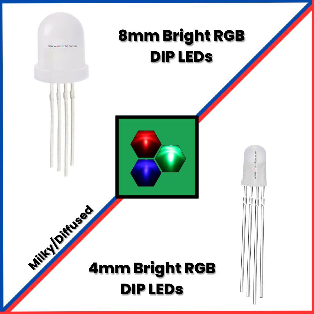 4pin Bright RGB DIP LEDs Round Top