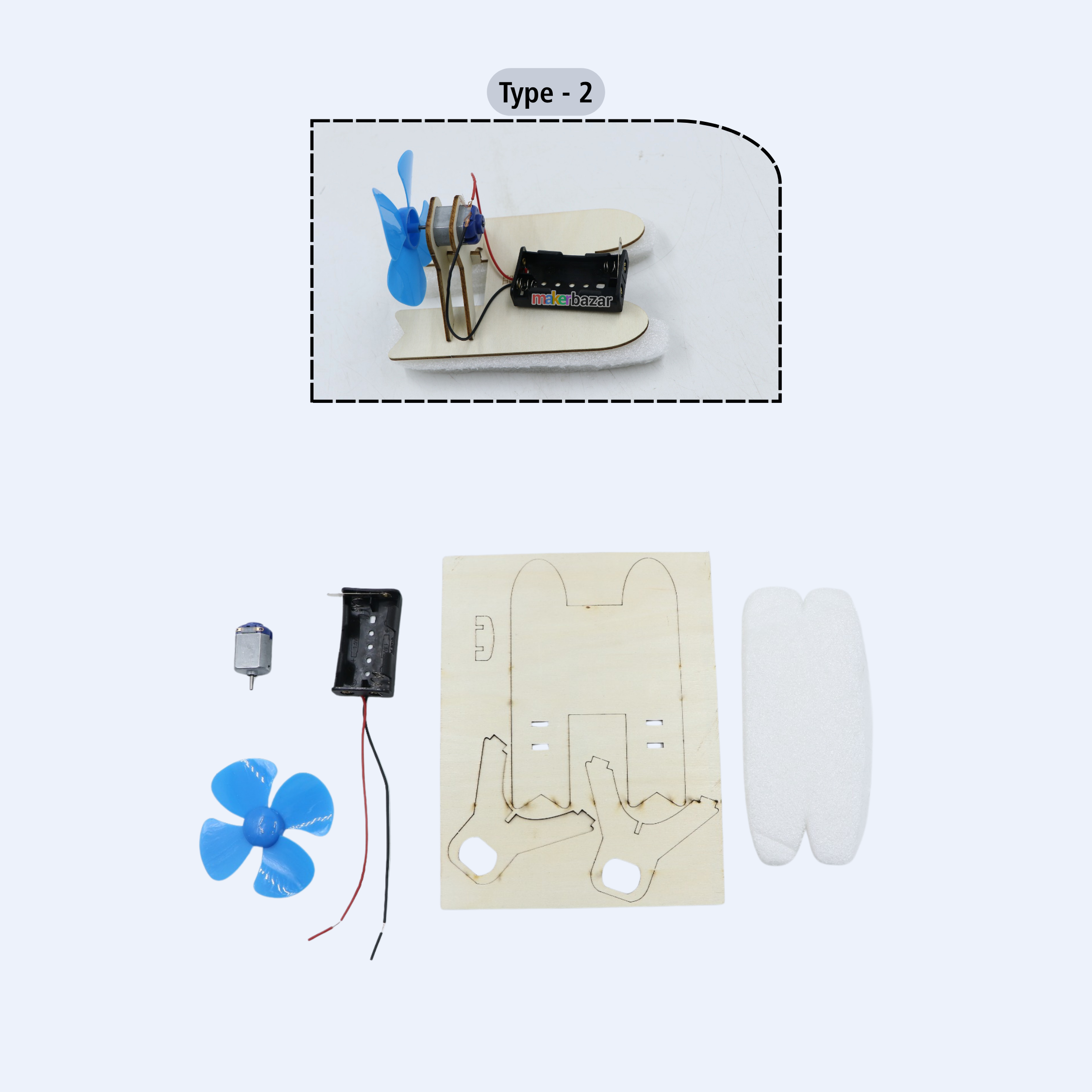 DIY Wooden Hovercraft Electric Wind Power Boat STEM Learning Kit