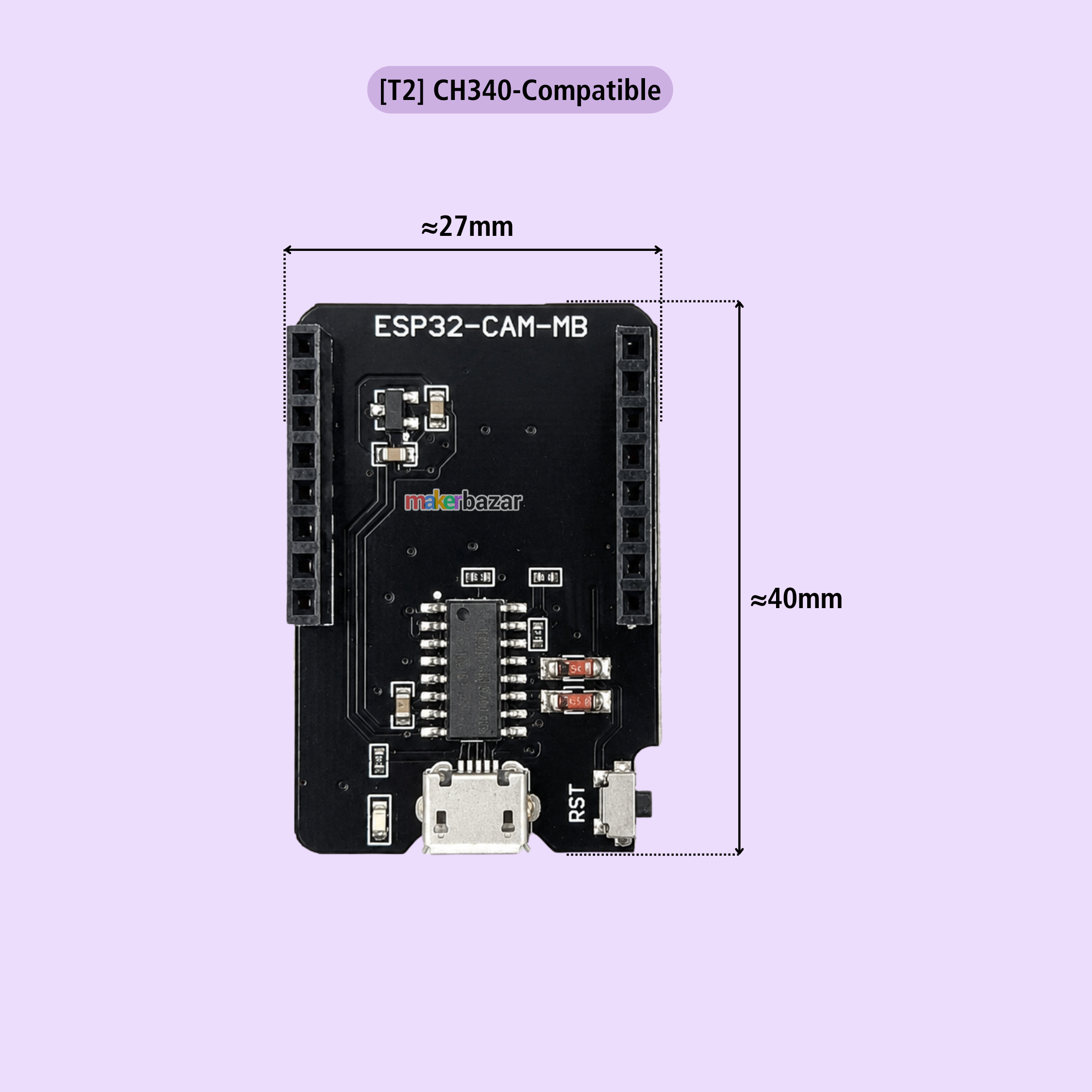 ESP32-CAM-MB MICRO USB Download Module for ESP32 CAM Development Board