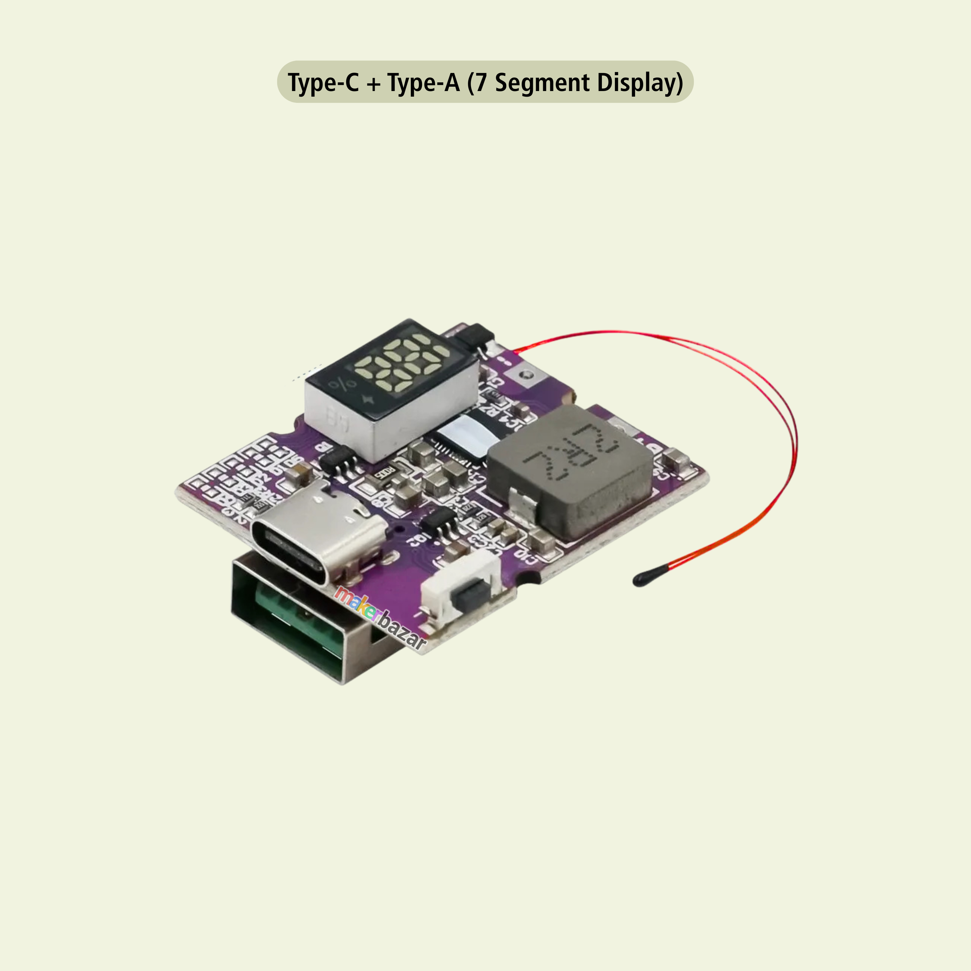 22.5W Bidirectional Fast Charging Power Bank Module With Digital/Light Display
