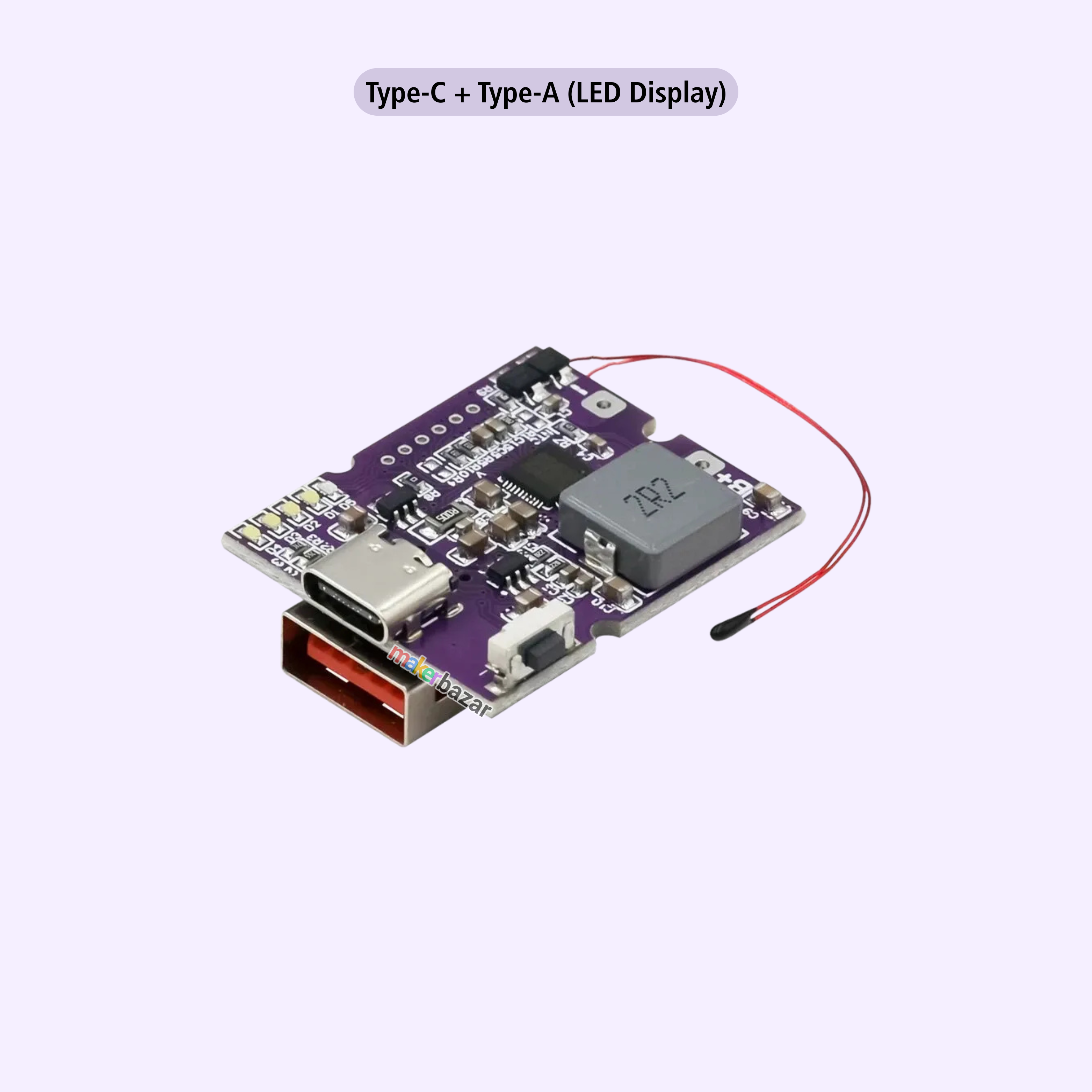 22.5W Bidirectional Fast Charging Power Bank Module With Digital/Light Display