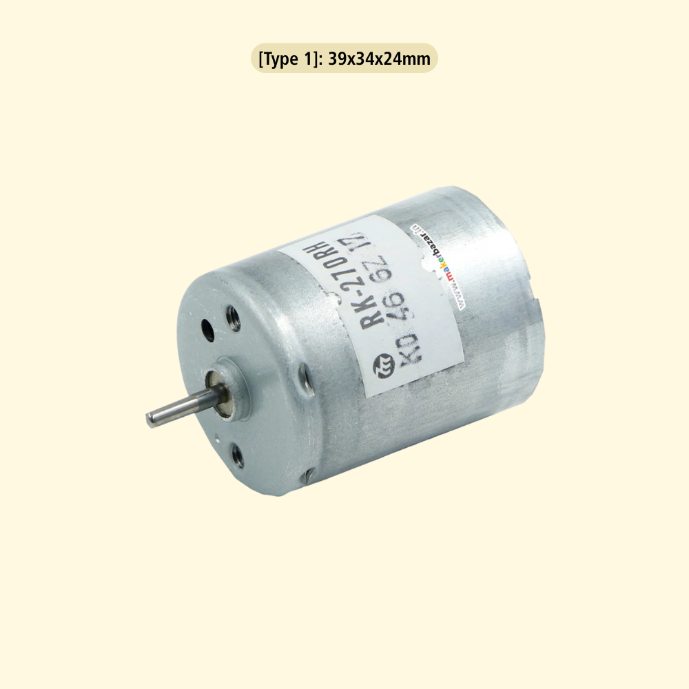 34x24mm Sealed High Speed & Low Torque Round DC Motor - 6V/12V