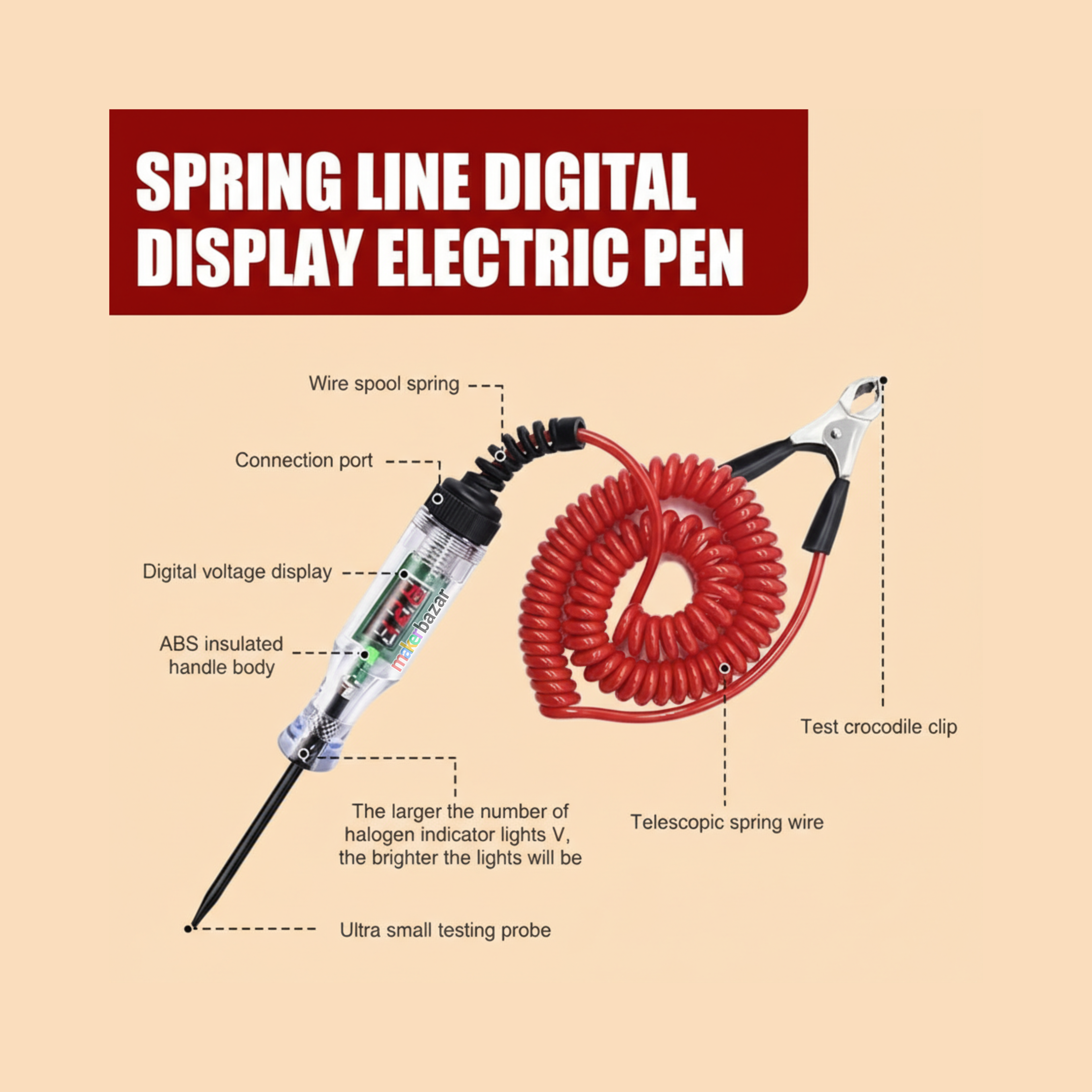 Automotive LED Circuit Tester Pen Probe for Car