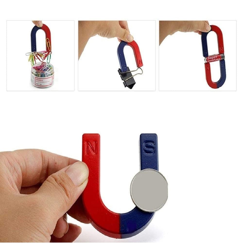Red Blue Painted Pole U Shaped Horseshoe Magnet