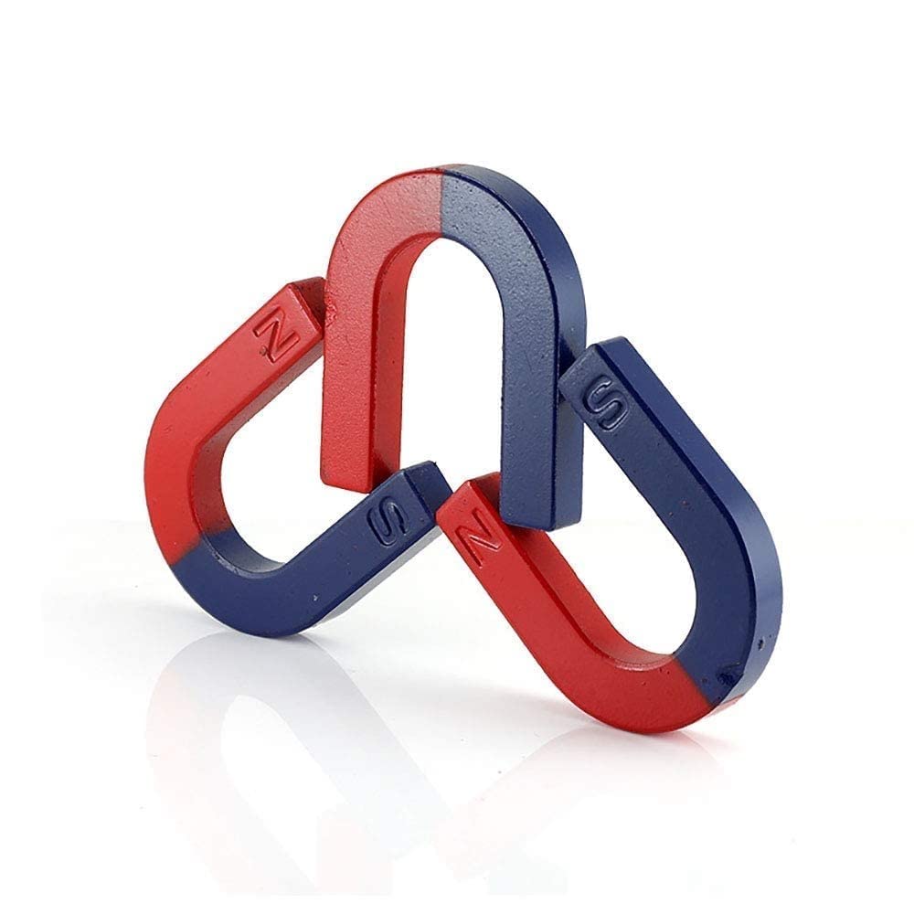 Red Blue Painted Pole U Shaped Horseshoe Magnet