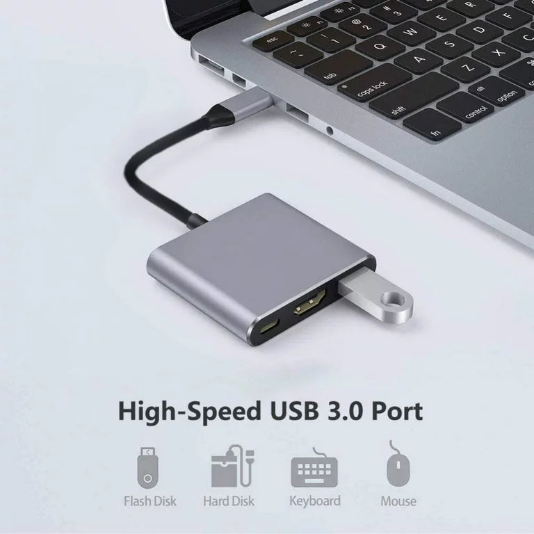 USB-C Digital AV Multiport Adapter, USB 3.1 Type-C to HDMI Adapter, USB 3.0 HUB with 1 Charging Port