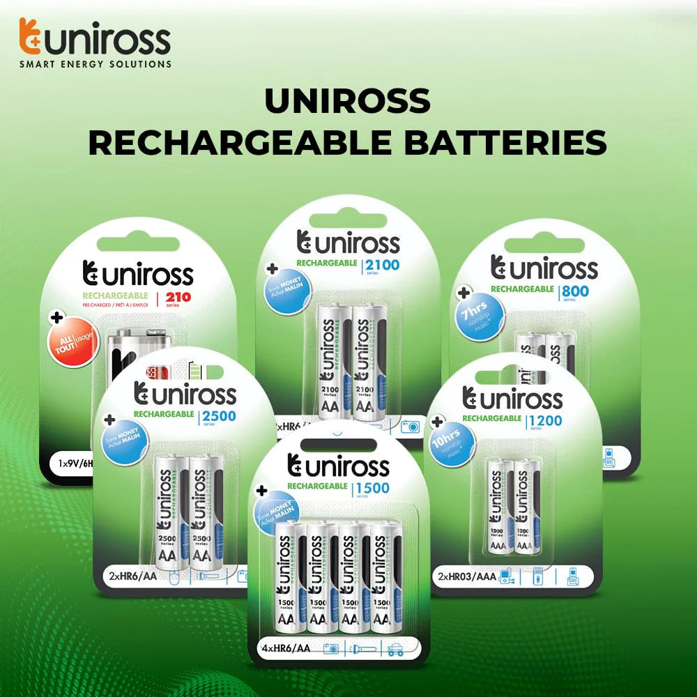 Eveready Uniross: AAA Rechargeable Batteries Pack 1.2V NiMH
