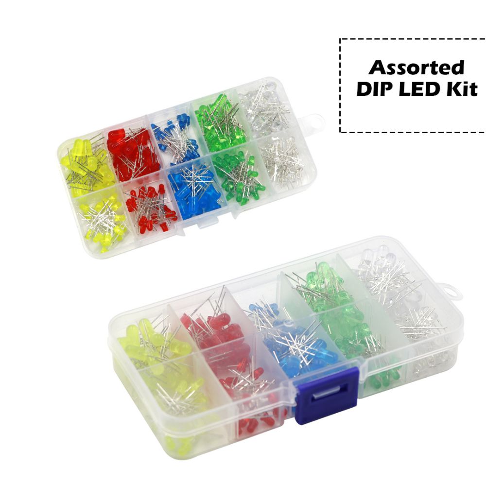 Bright DIP LED Round Top Diffused Type Assortment Kit Box