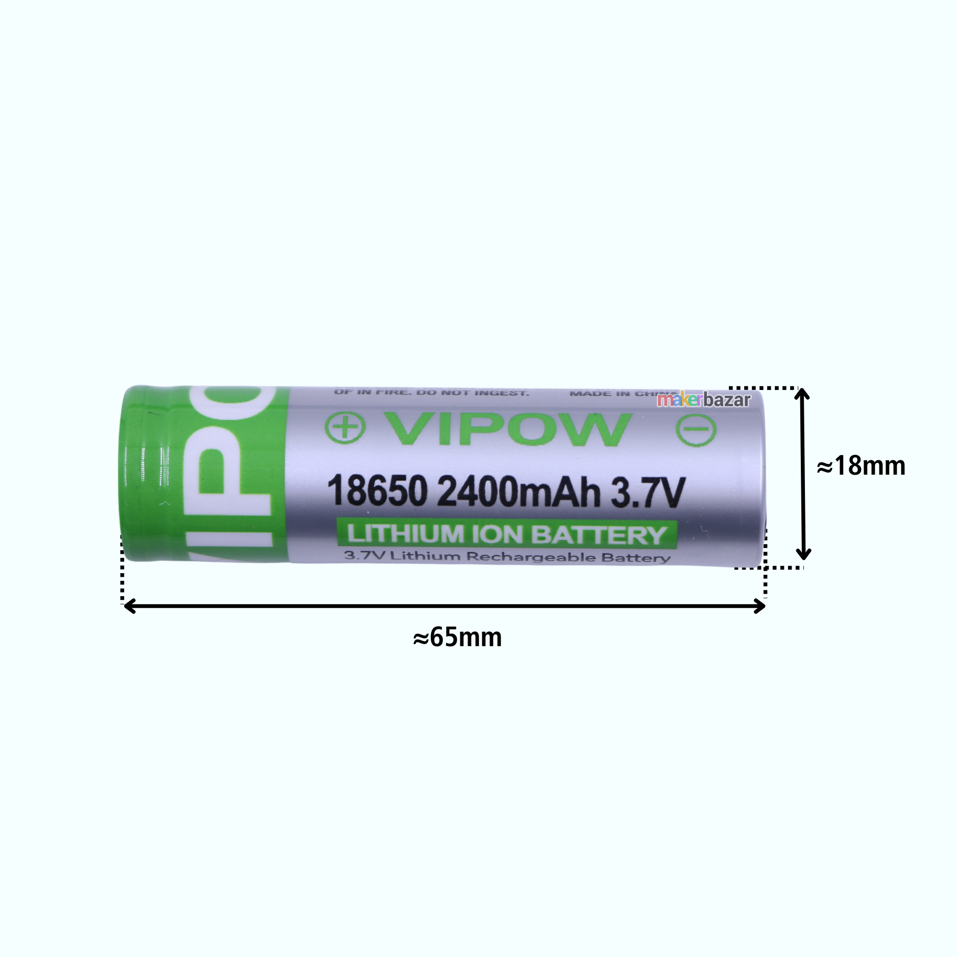 VIPOW: 3.7V 18650 Cell Li-ion Rechargeable Battery
