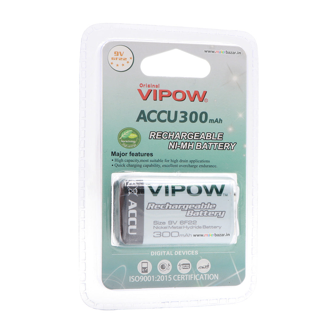 Vipow: ACCU 9Volt 300mAh Rechargeable NI-MH Battery