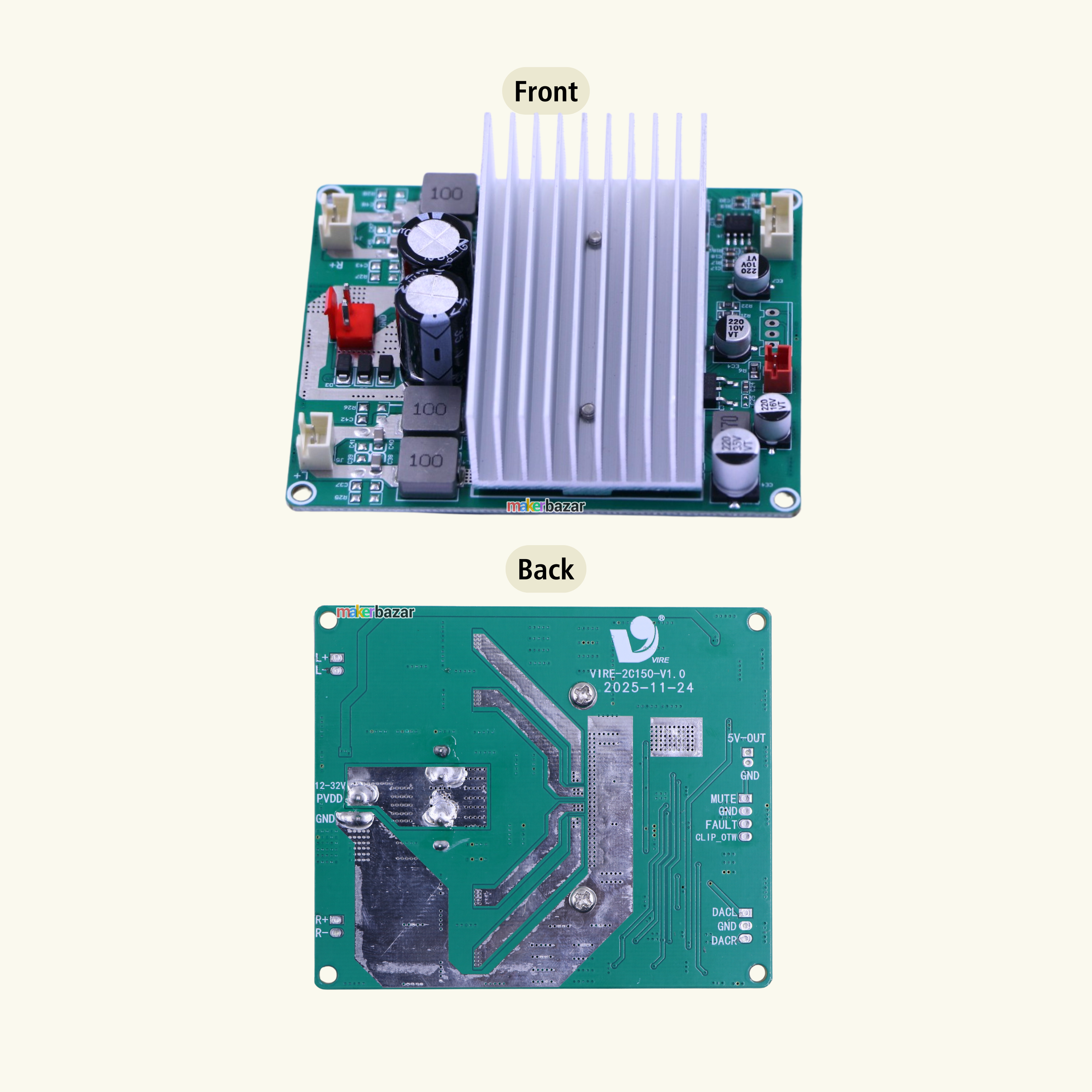 Vire-2C150-V1.0 TPA3221 150W+150W Stereo Class D Amplifier