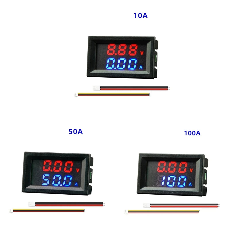 0-100V Dual LED Voltmeter Ammeter Monitor Panel (Without Shunt)