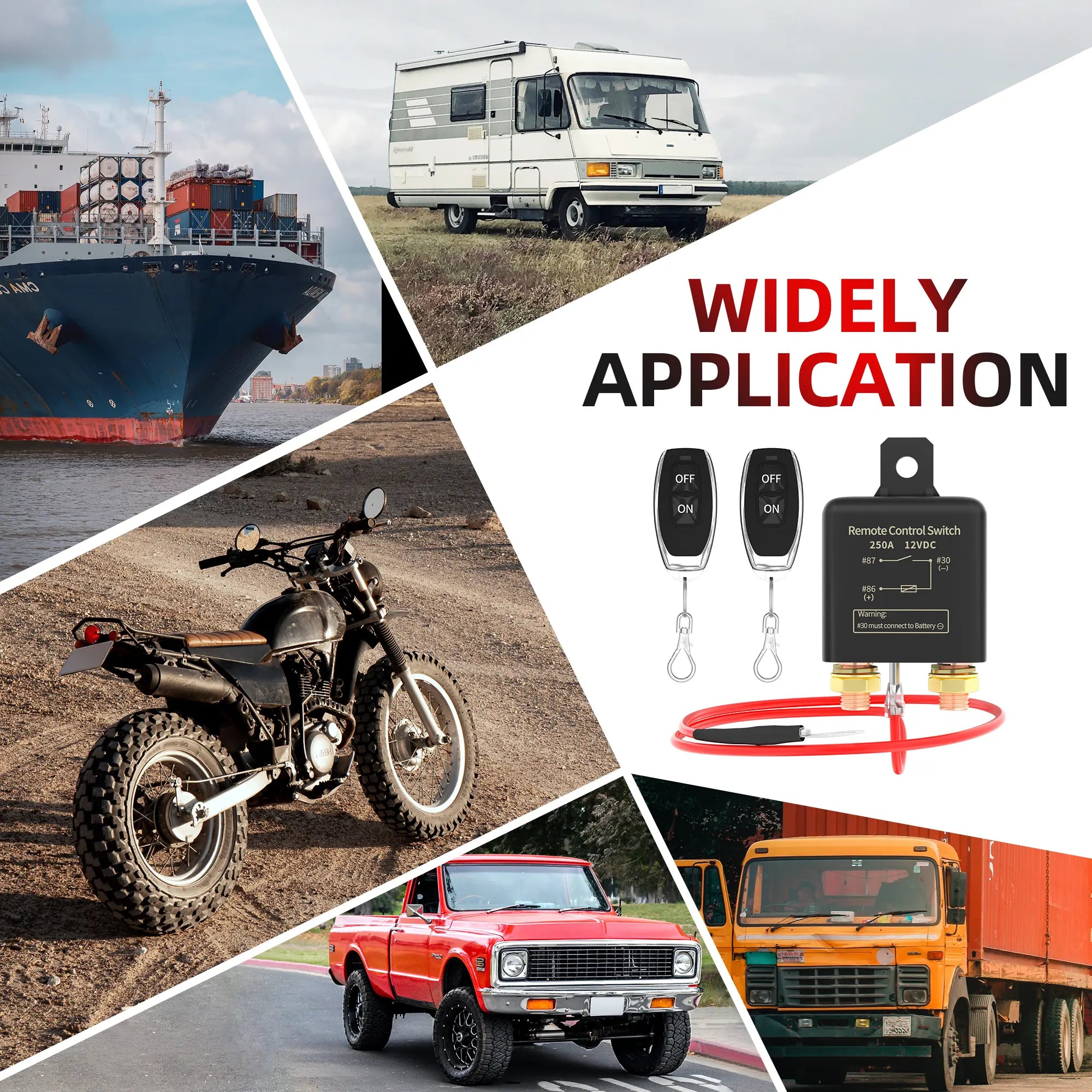 12VDC 200A Dual Remote Car Battery Kill Switch Kit – Complete Installation Set