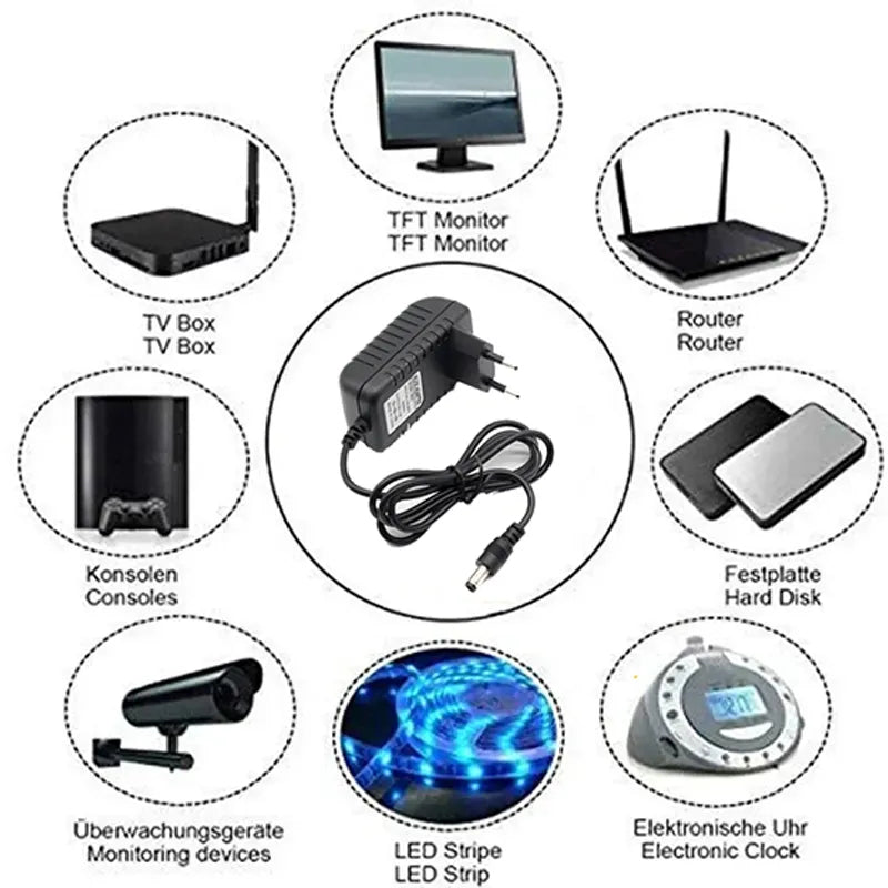 Wall-Mount Switch-Mode Power Supply DC Adapter