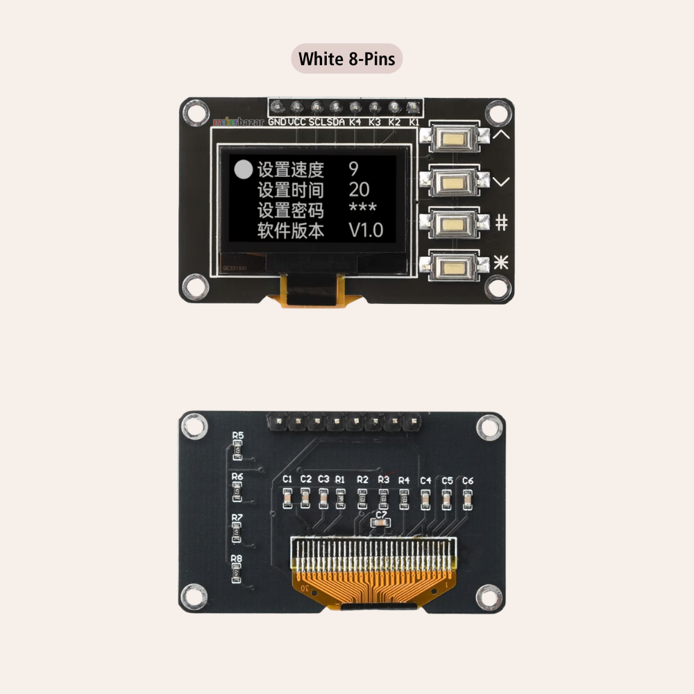 0.96In 12864 SSD1315 OLED I2C Display Module with 4 Buttons