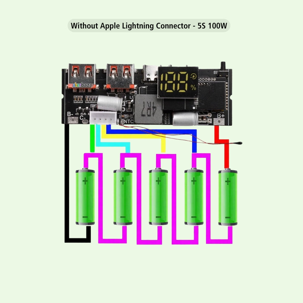 3S/4S/5S 65W 100W 4/6 Port Two Way Fast Charging Power Bank Module Circuit Board
