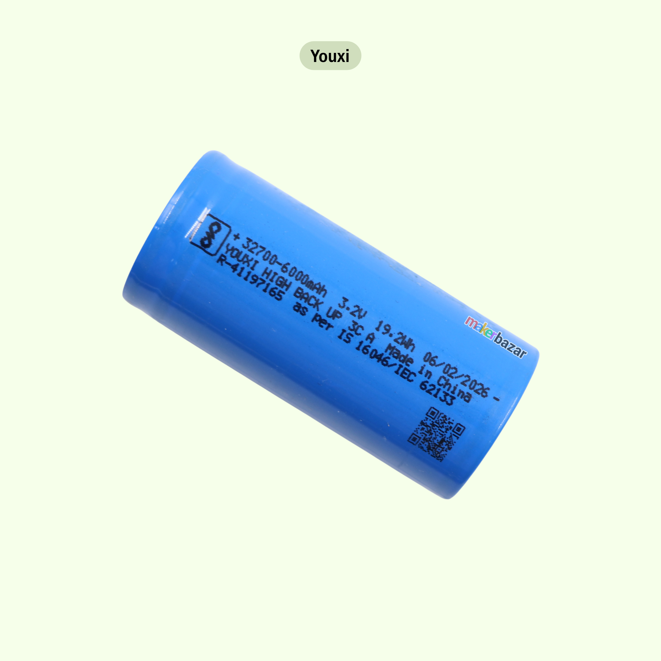 32700 32650 3.2V Rechargeable 6000mAh LifePO4 Battery Cell