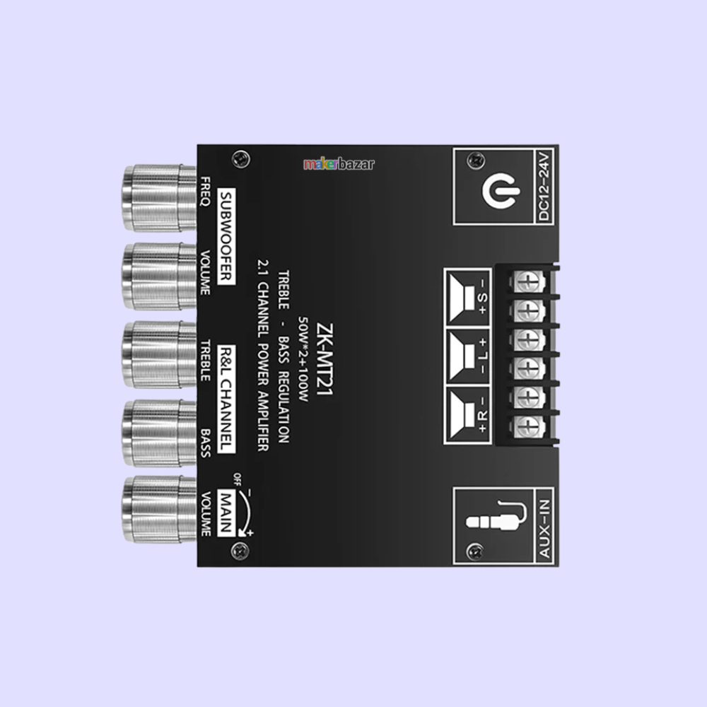 ZK-MT21 2.1 Channel Bluetooth Digital Amplifier Board 50WX2+100W