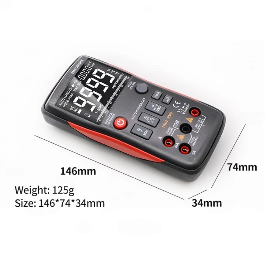 Q1 ZT-X True-RMS Digital Multimeter Button 9999 Counts with Analog Bar Graph