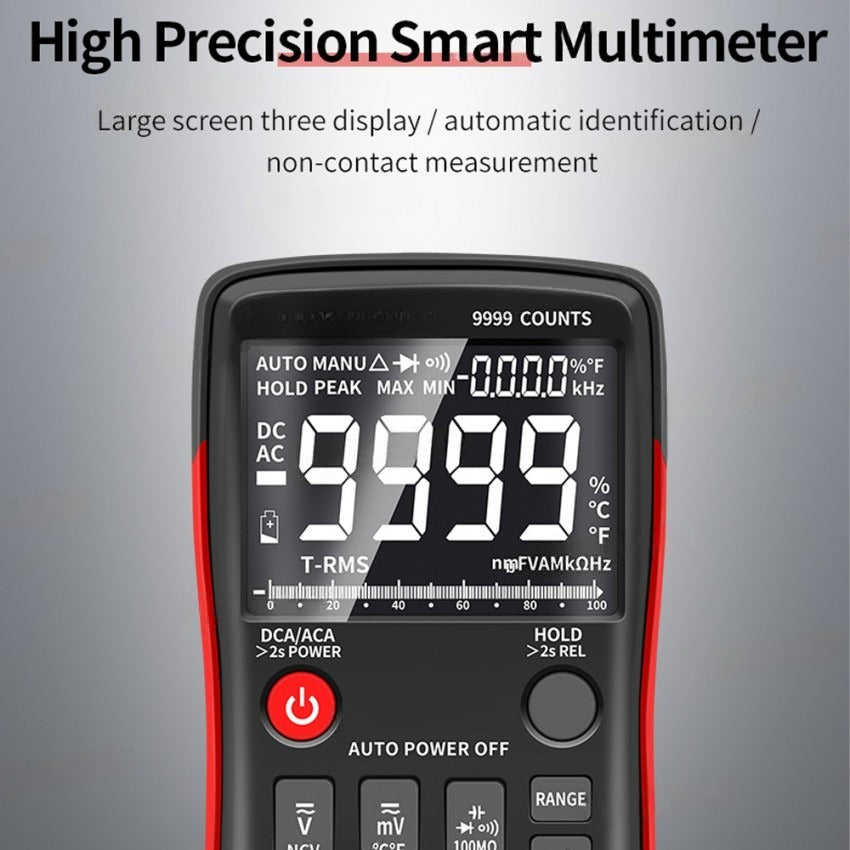 Q1 ZT-X True-RMS Digital Multimeter Button 9999 Counts with Analog Bar Graph