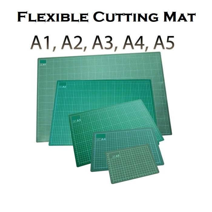 Flexible Cutting Mat, Self-Healing, 5 Layered, Marked with Pattern and Grids (Green)
