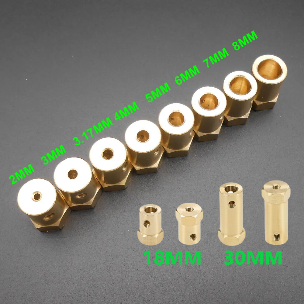 Hexagonal Brass Shaft Coupling for Robot Smart Car Motor Wheel