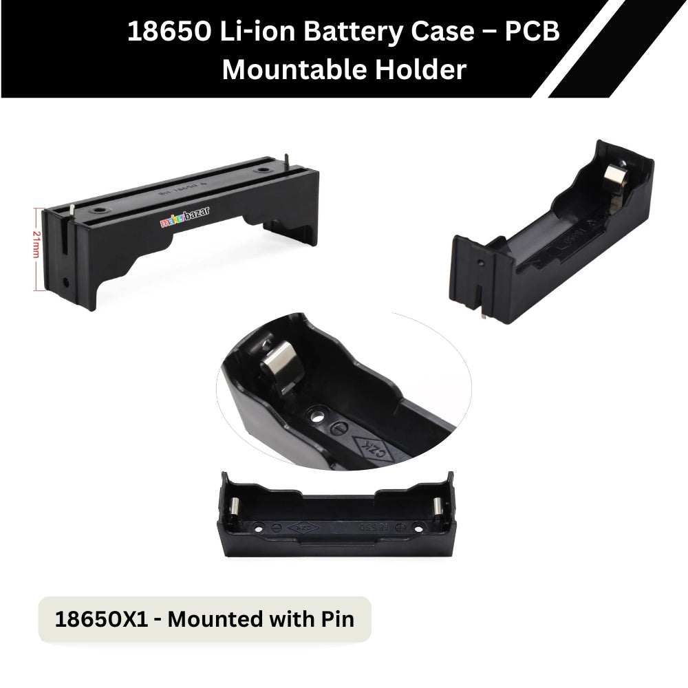 18650 Li-ion Battery Case Cell-Box PCB Mountable Holder