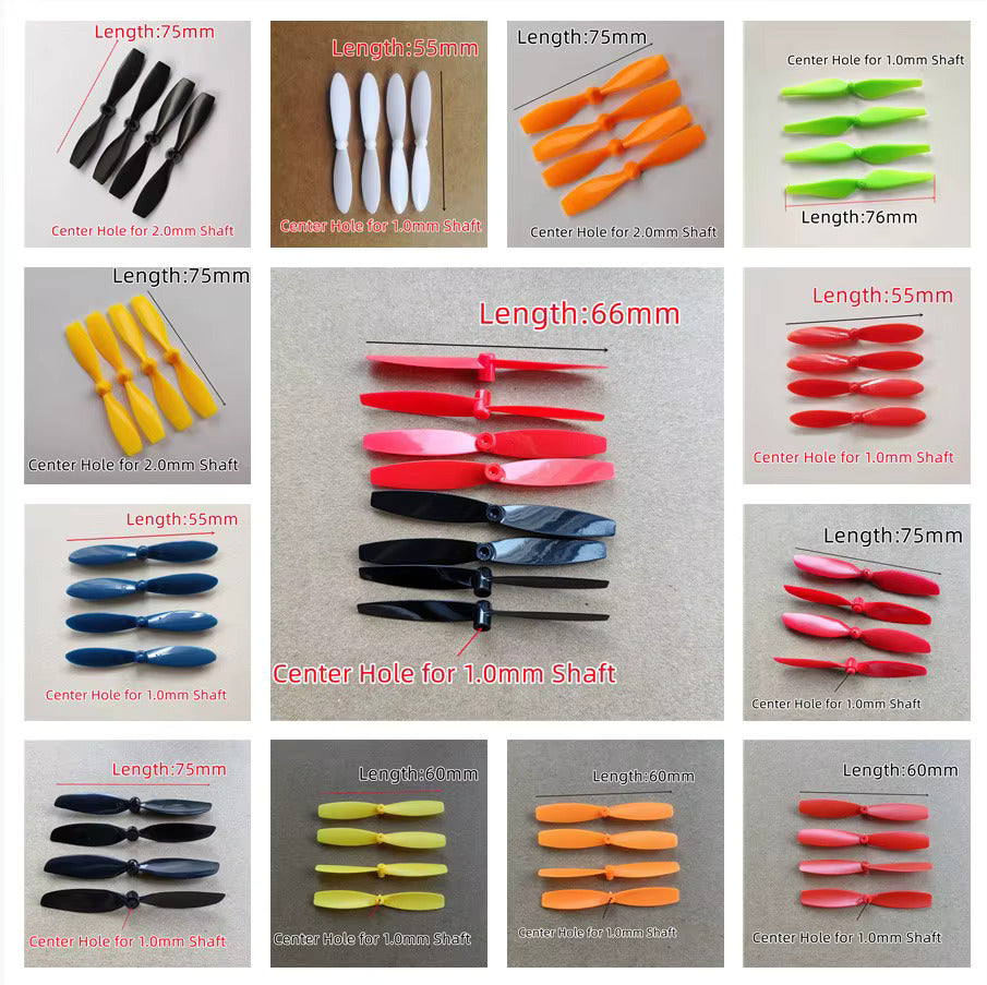 4pcs 0.9mm 55mm Two-Blade Mini Propeller Coreless Drone Motor Fan CW & CCW
