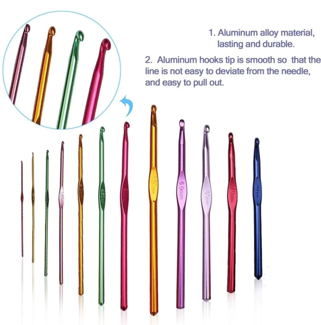 Coloured Aluminum Crochet Hook Knitting Needle